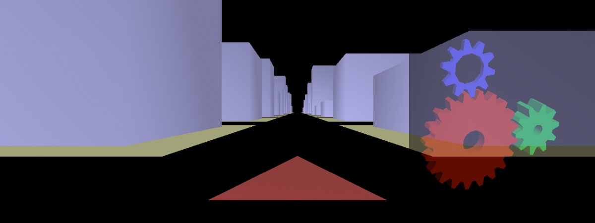Wayland Compositor Shells, Surface with 3D City Mock Navigation and OpenGL Gears